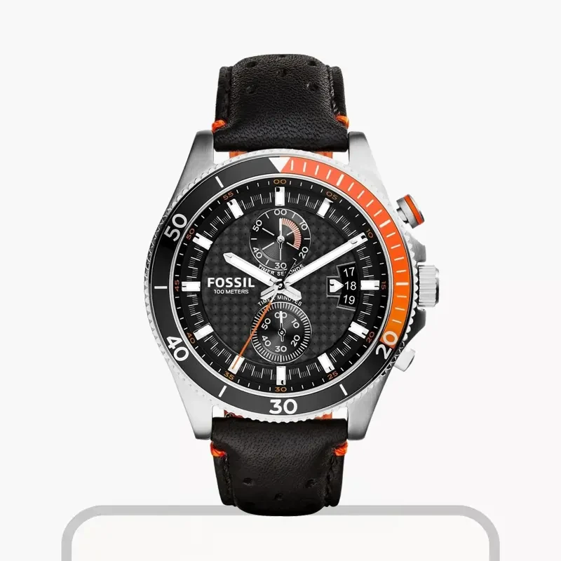 Fossil Wakefield Chronograph Black Dial Men’s Watch | CH2953